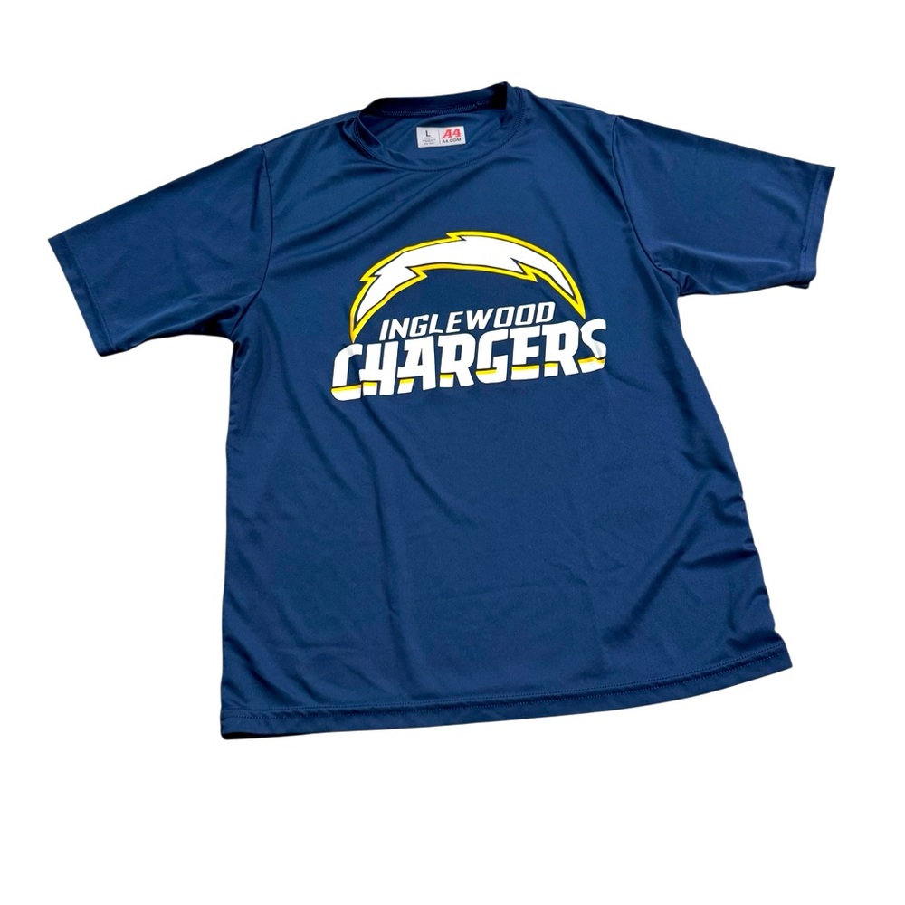 Inglewood LA Chargers Football A4 Youth Short Sleeve Tee in Blue NFL Size Large